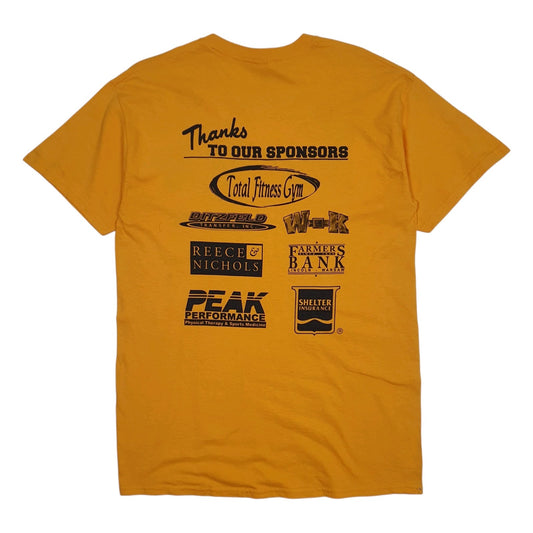 Mens Yellow Gildan Tim Barnes Central Missouri Football Camp Signed  T Shirt