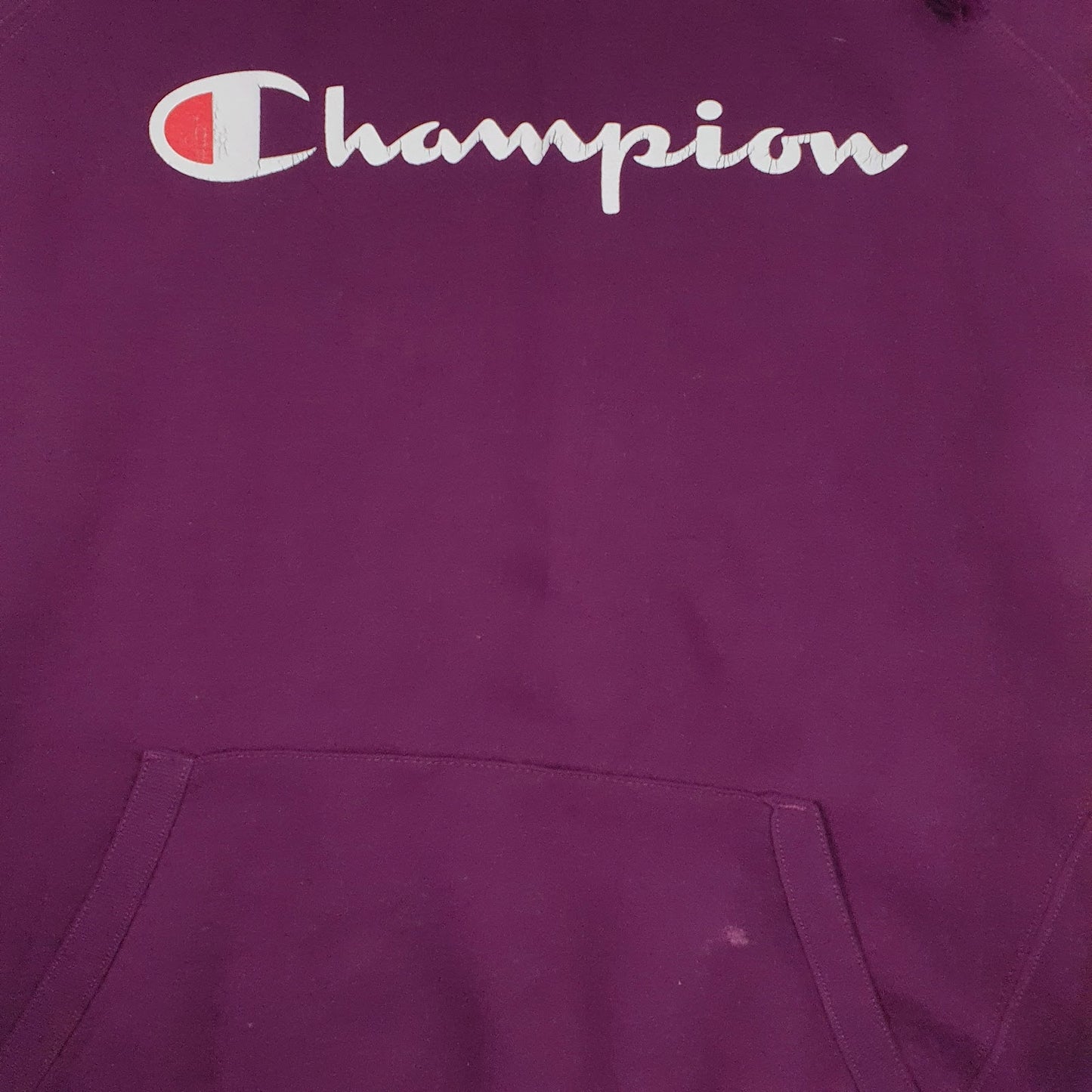 Womens Purple Champion Spellout Hoodie Jumper