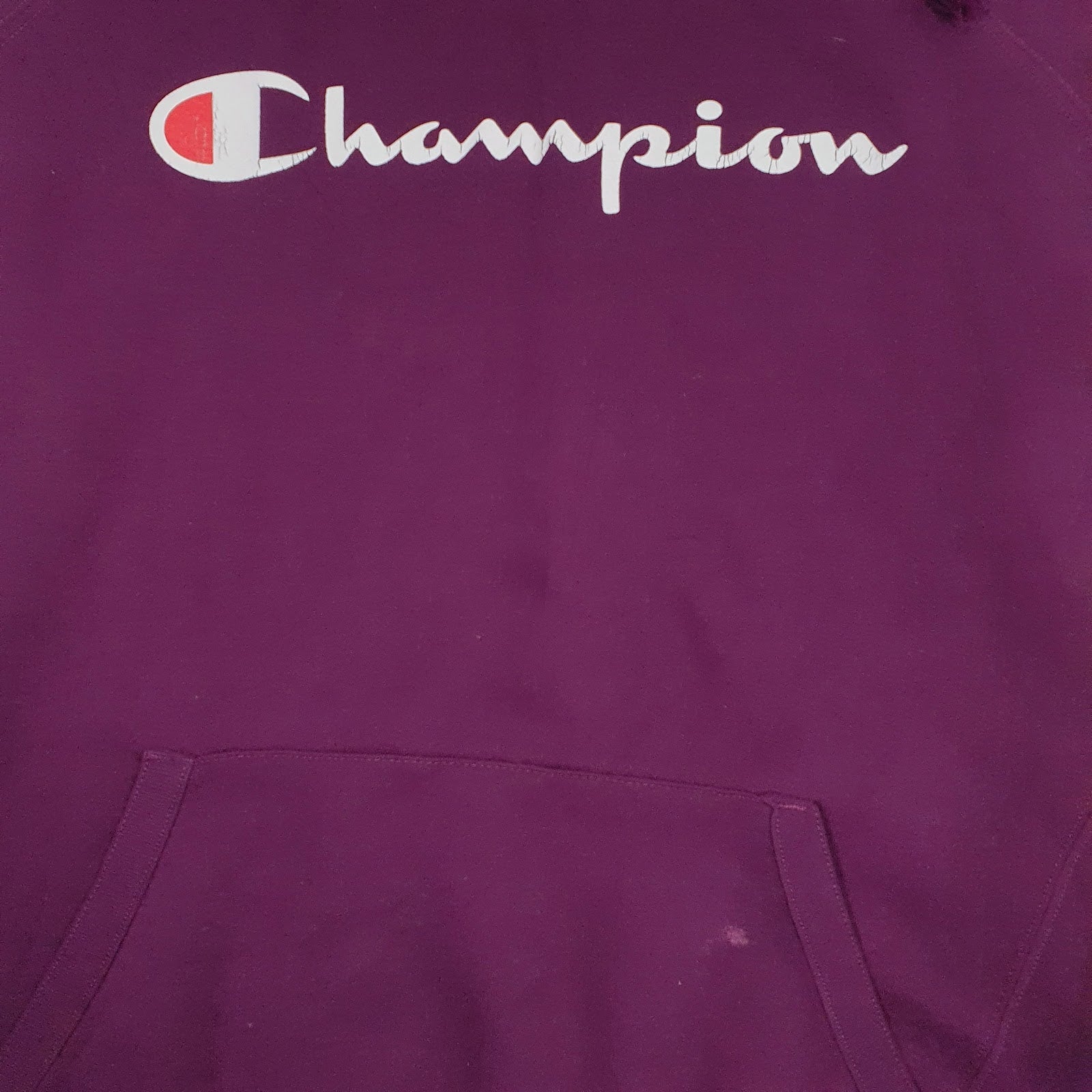 Womens Purple Champion Spellout Hoodie Jumper