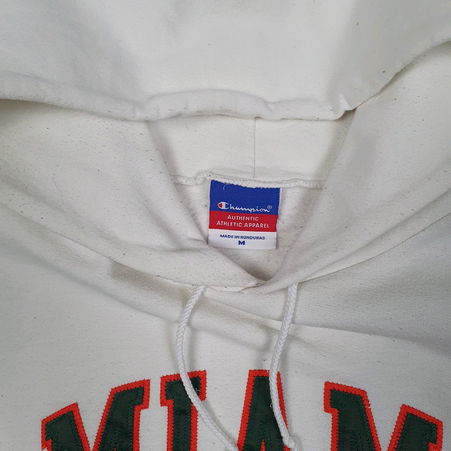 Mens White Champion Miami Hoodie Jumper