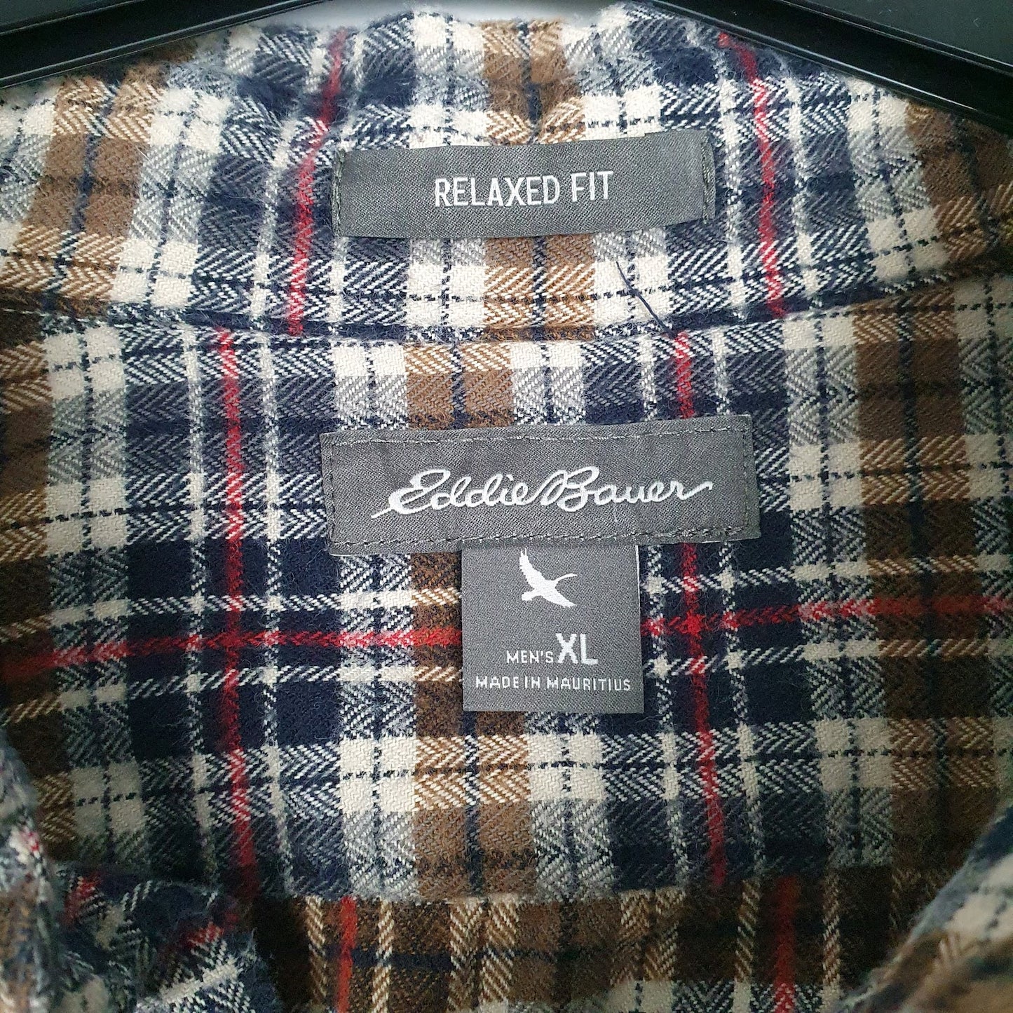 Mens Brown Eddie Bauer Flannel  Shirt