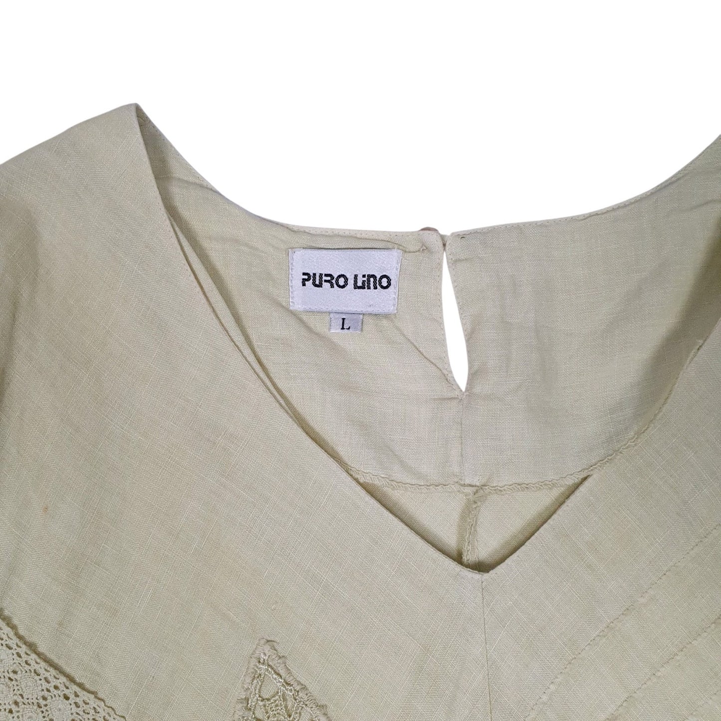 Womens Yellow Pure Lino Linen  Dress