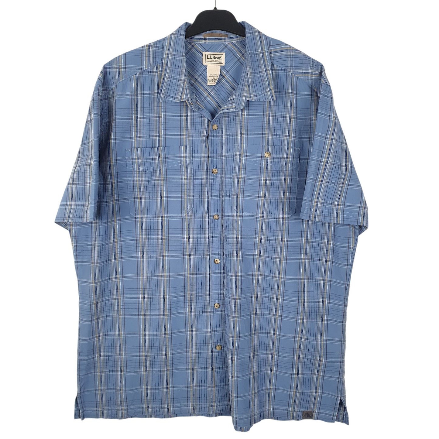 Mens Blue L.L.Bean  Short Sleeve Shirt