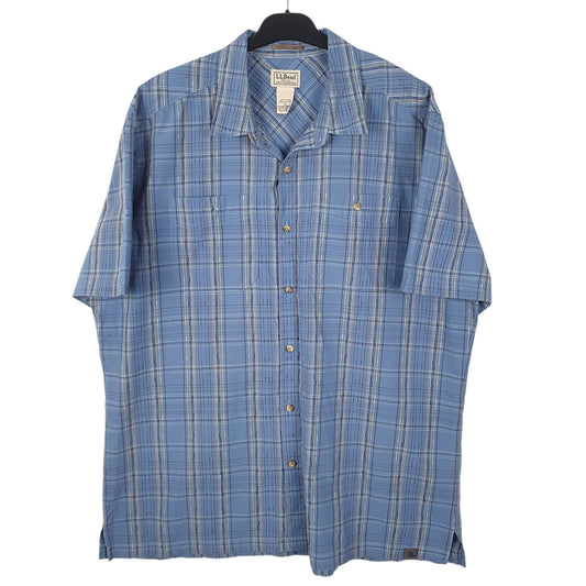 Mens Blue L.L.Bean  Short Sleeve Shirt
