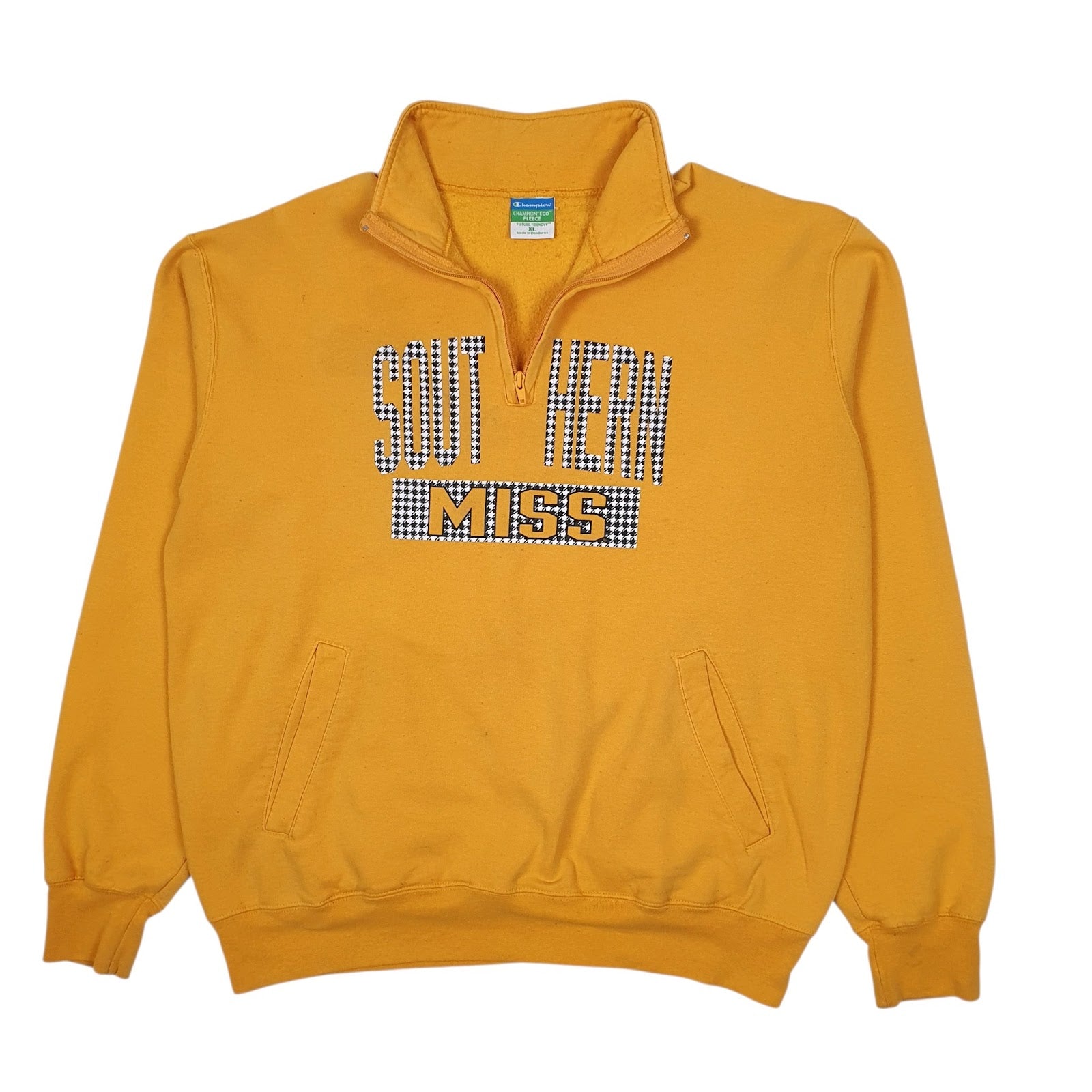 Mens Yellow Champion Southern Miss Quarter Zip Jumper