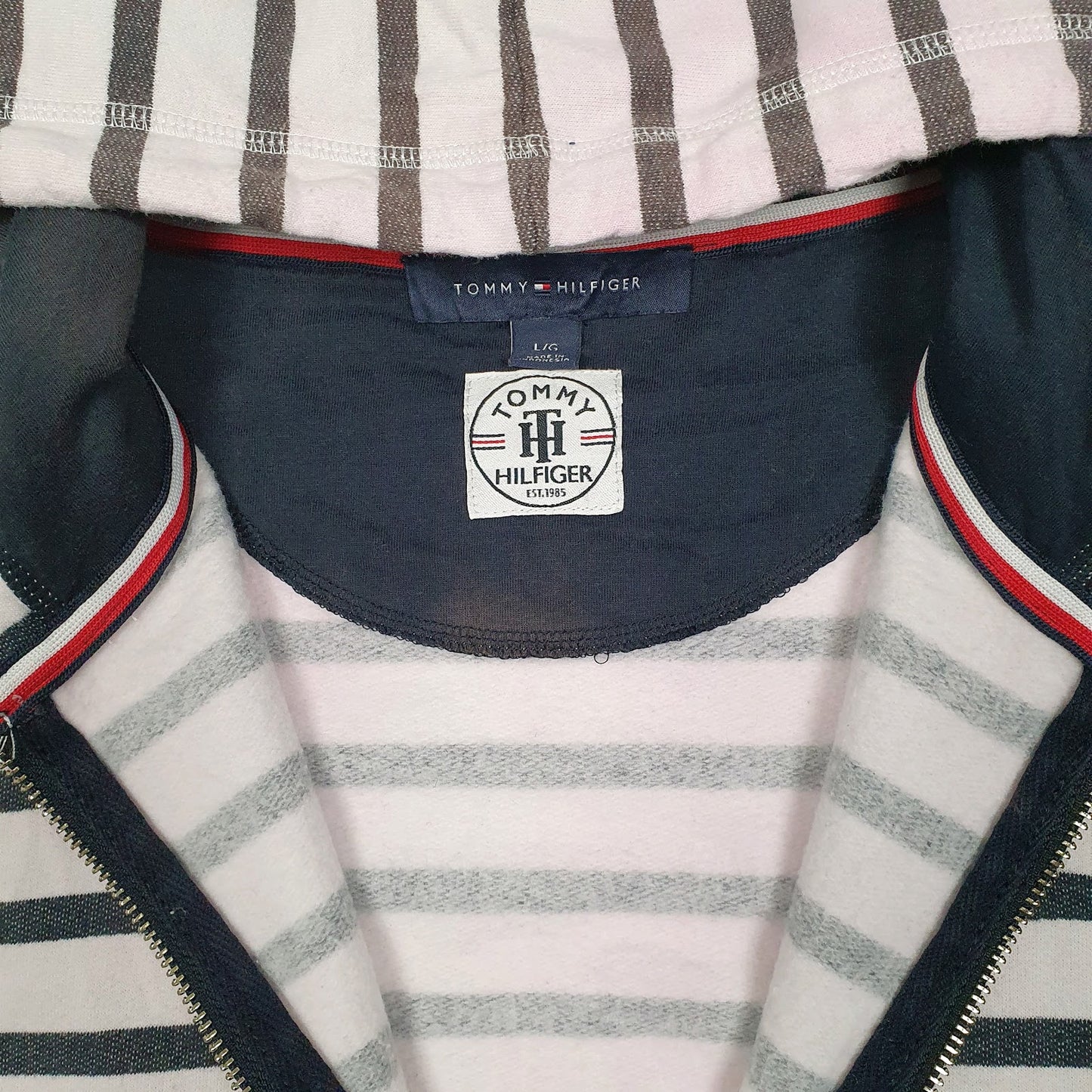 Womens White Tommy Hilfiger Hoodie Full Zip Jumper