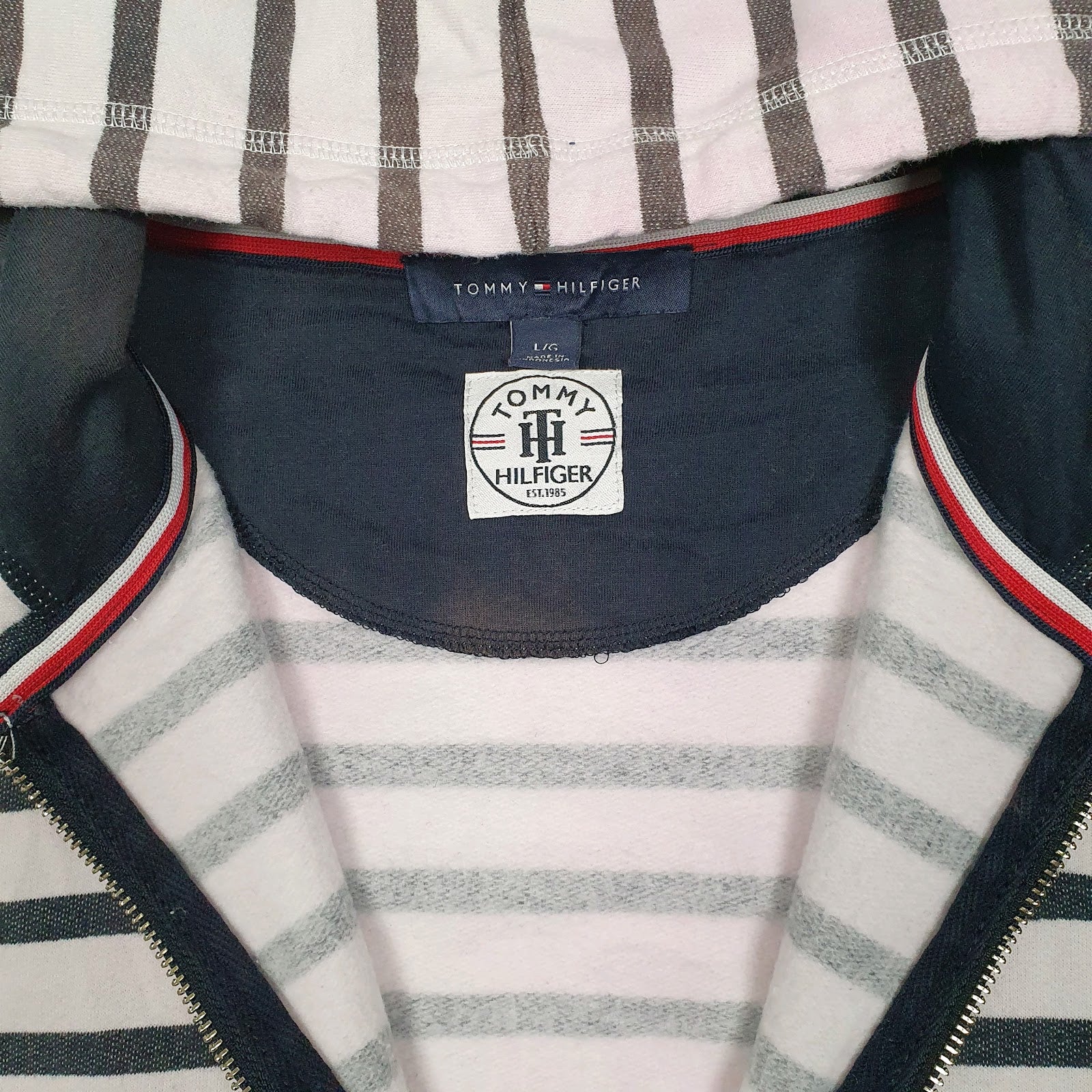 Womens White Tommy Hilfiger Hoodie Full Zip Jumper