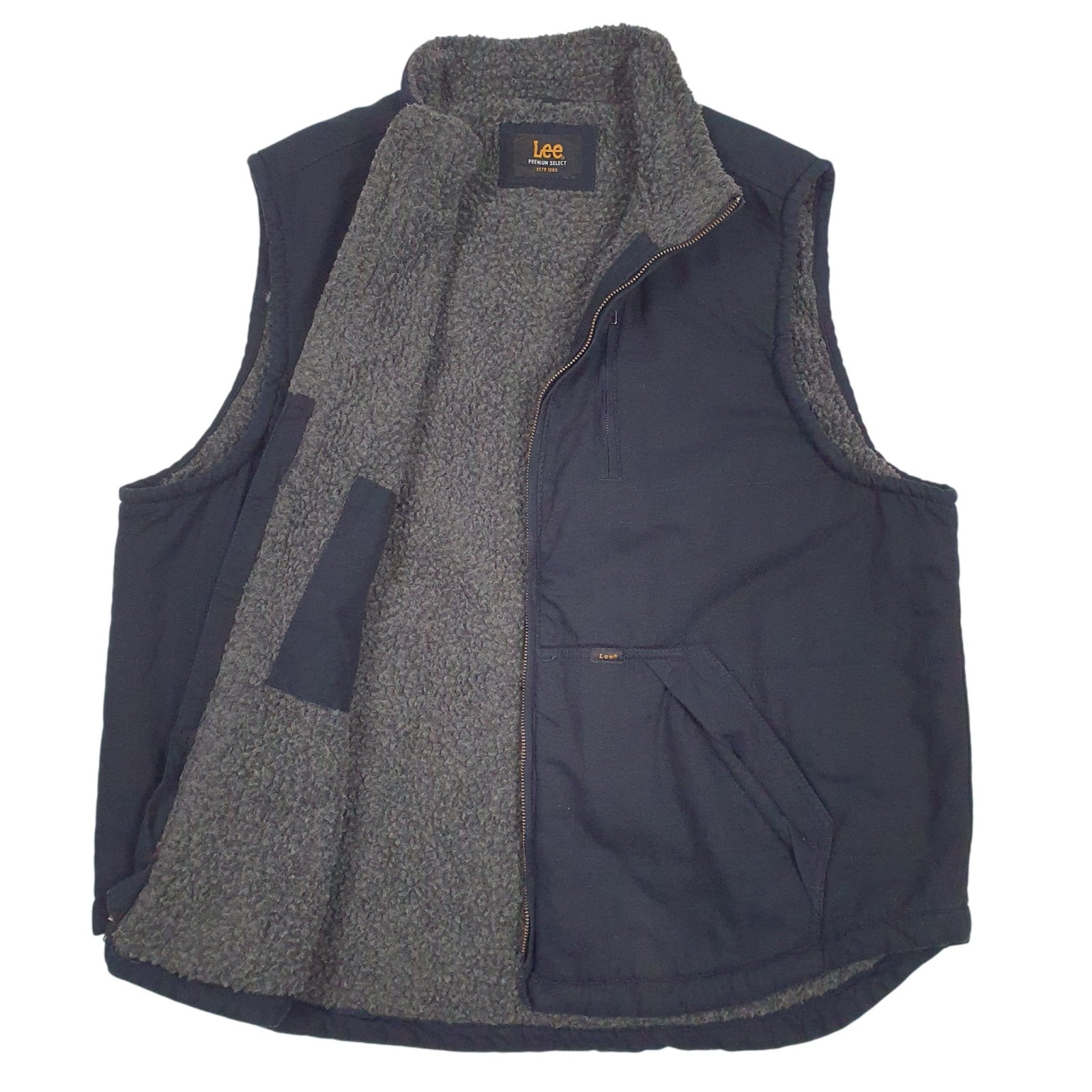 Mens Navy Lee Sherpa Lined  Coat