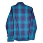 Mens Blue Denim Dungaree Plaid Flannel Uniform  Shirt