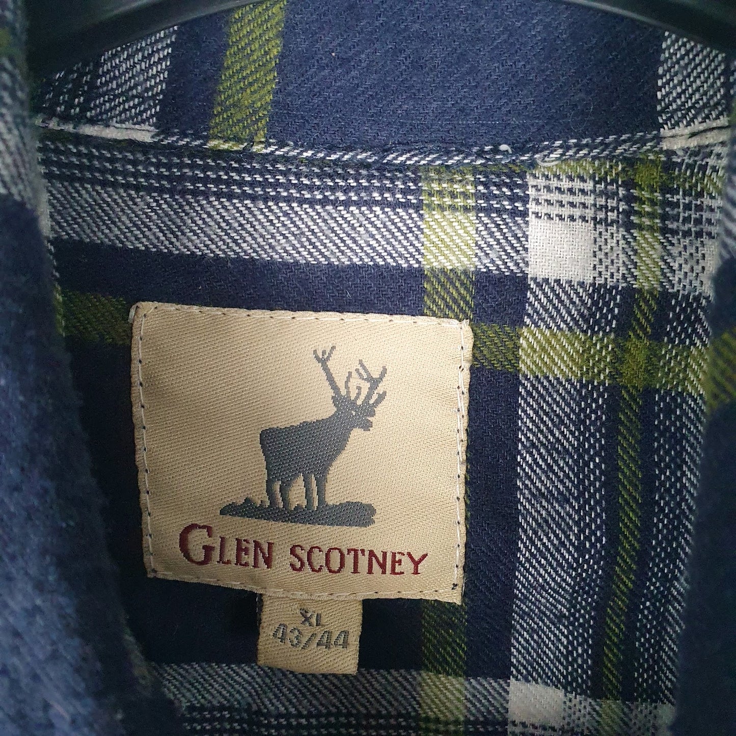Mens Navy Glen Scotney Flannel  Coat
