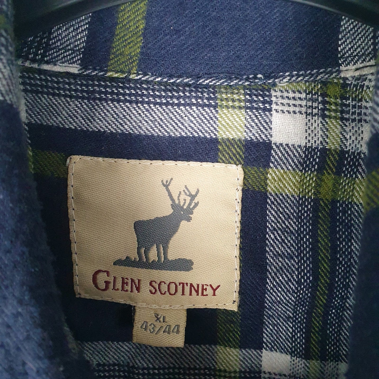 Mens Navy Glen Scotney Flannel  Coat