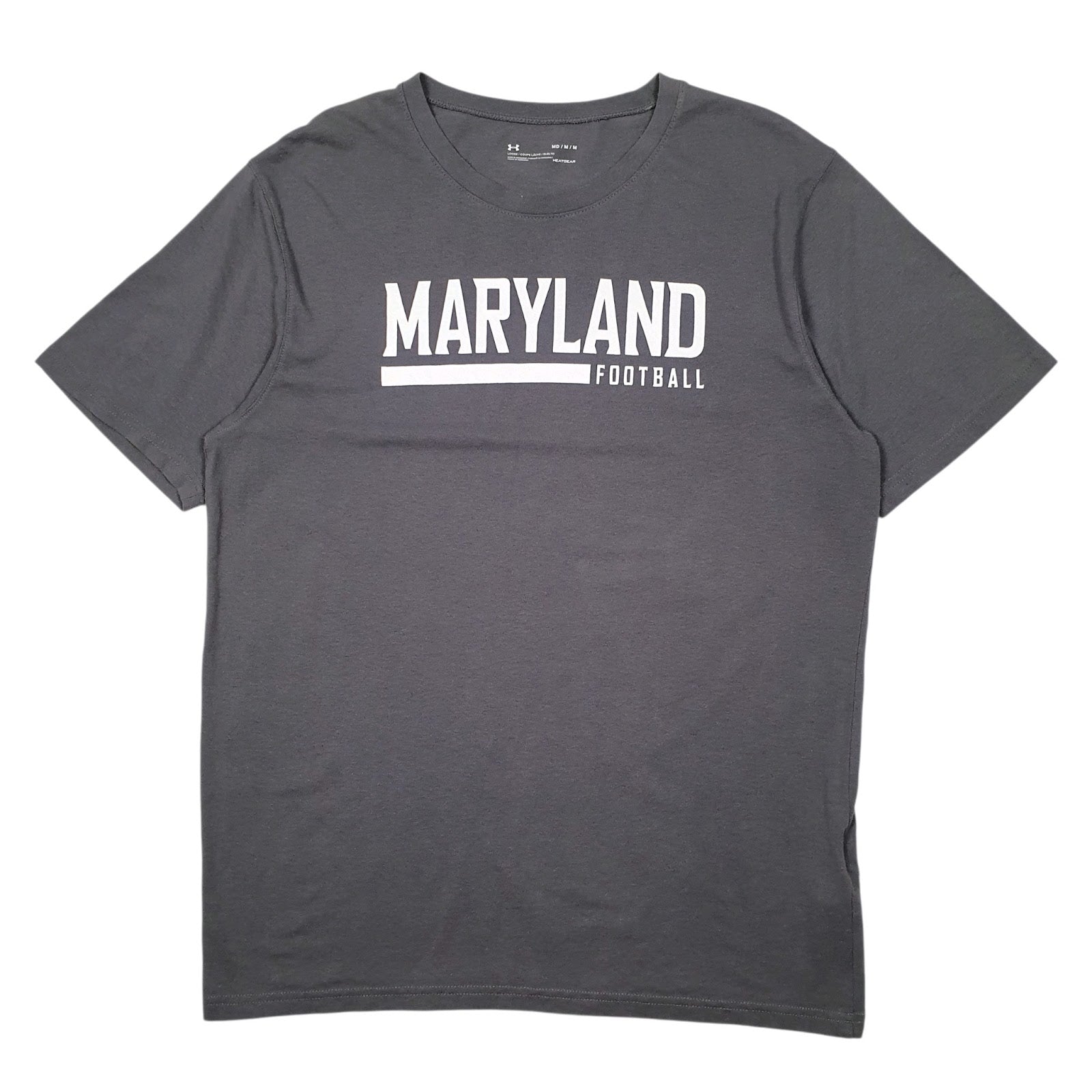 Mens Grey Under Armour Maryland Football Short Sleeve T Shirt
