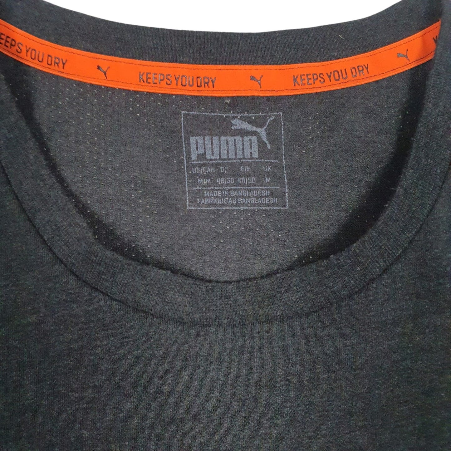 Mens Grey Puma Spellout Active Wear  T Shirt