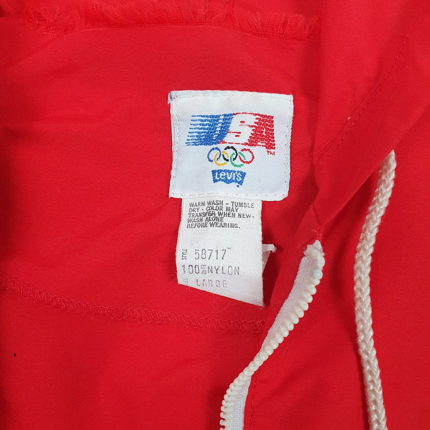 Mens Red Levis Vintage 1984 LA Olympics  Coat