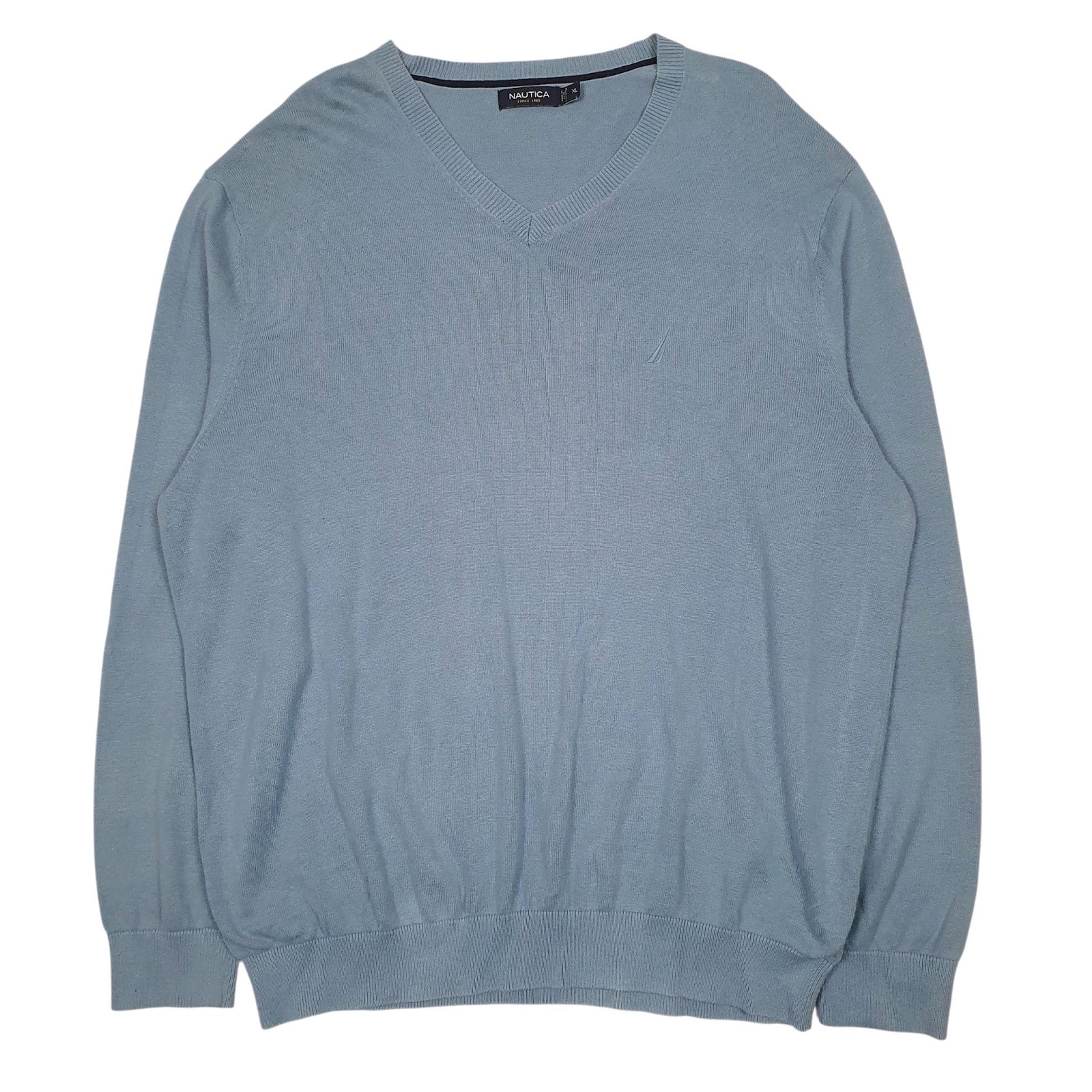 Mens Blue Nautica  V Neck Jumper