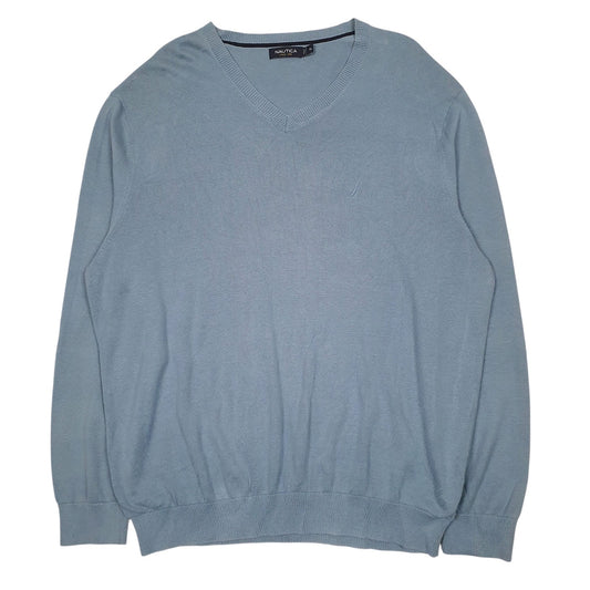 Mens Blue Nautica  V Neck Jumper