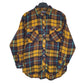 Mens Orange Simple Ease Plaid Flannel Long Sleeve Shirt
