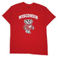 Mens Red Gildan Wisconsin Short Sleeve T Shirt