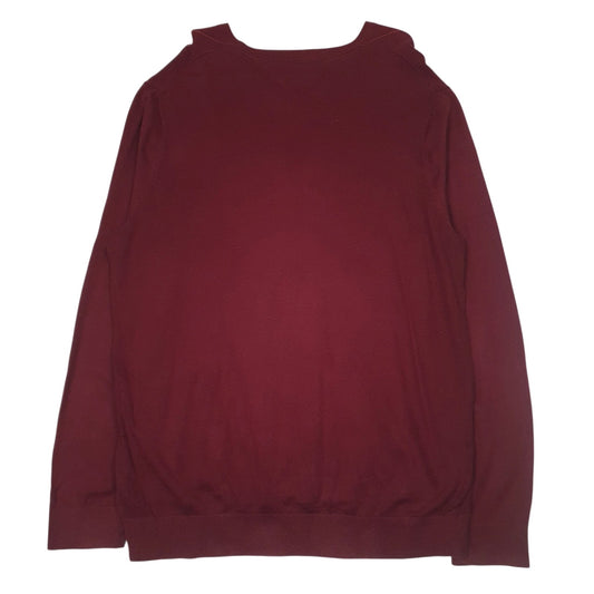Womens Red Tommy Hilfiger  V Neck Jumper