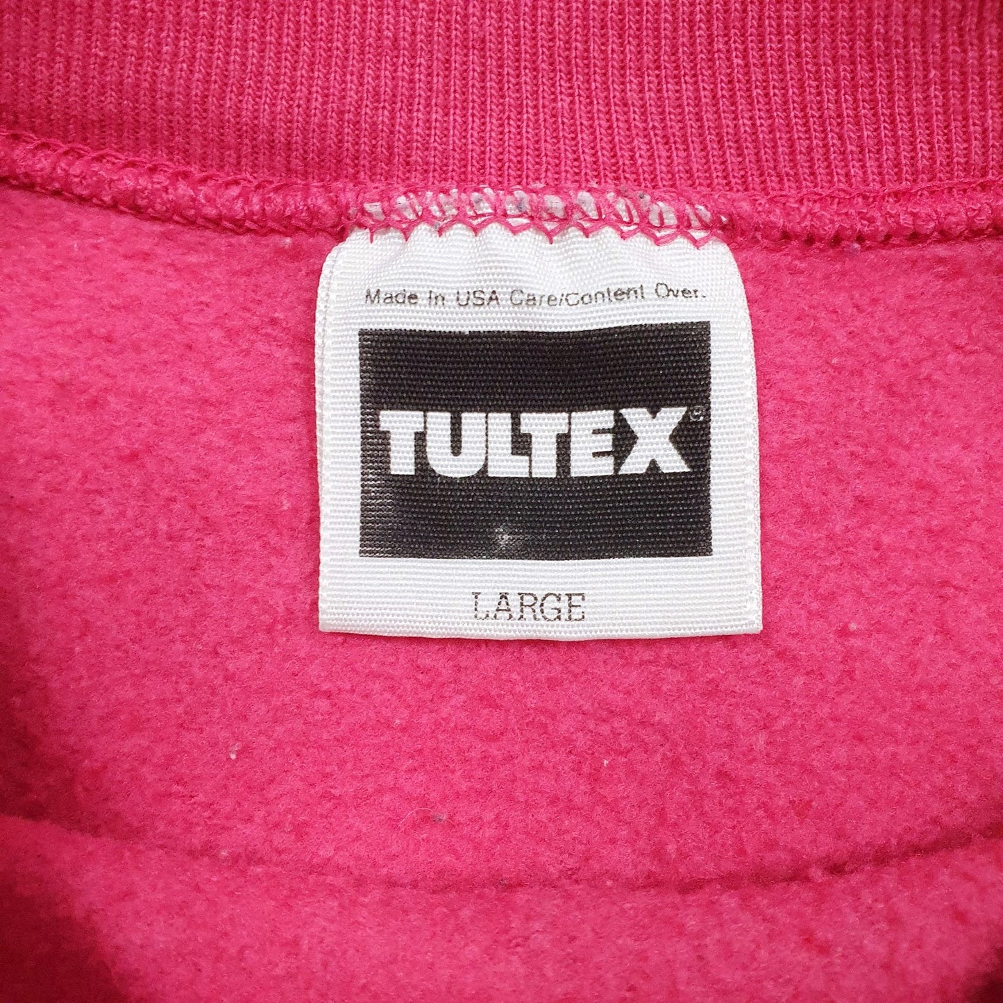 Womens Pink Tultex Graphic Vintage 90s Made In USA Crewneck Jumper