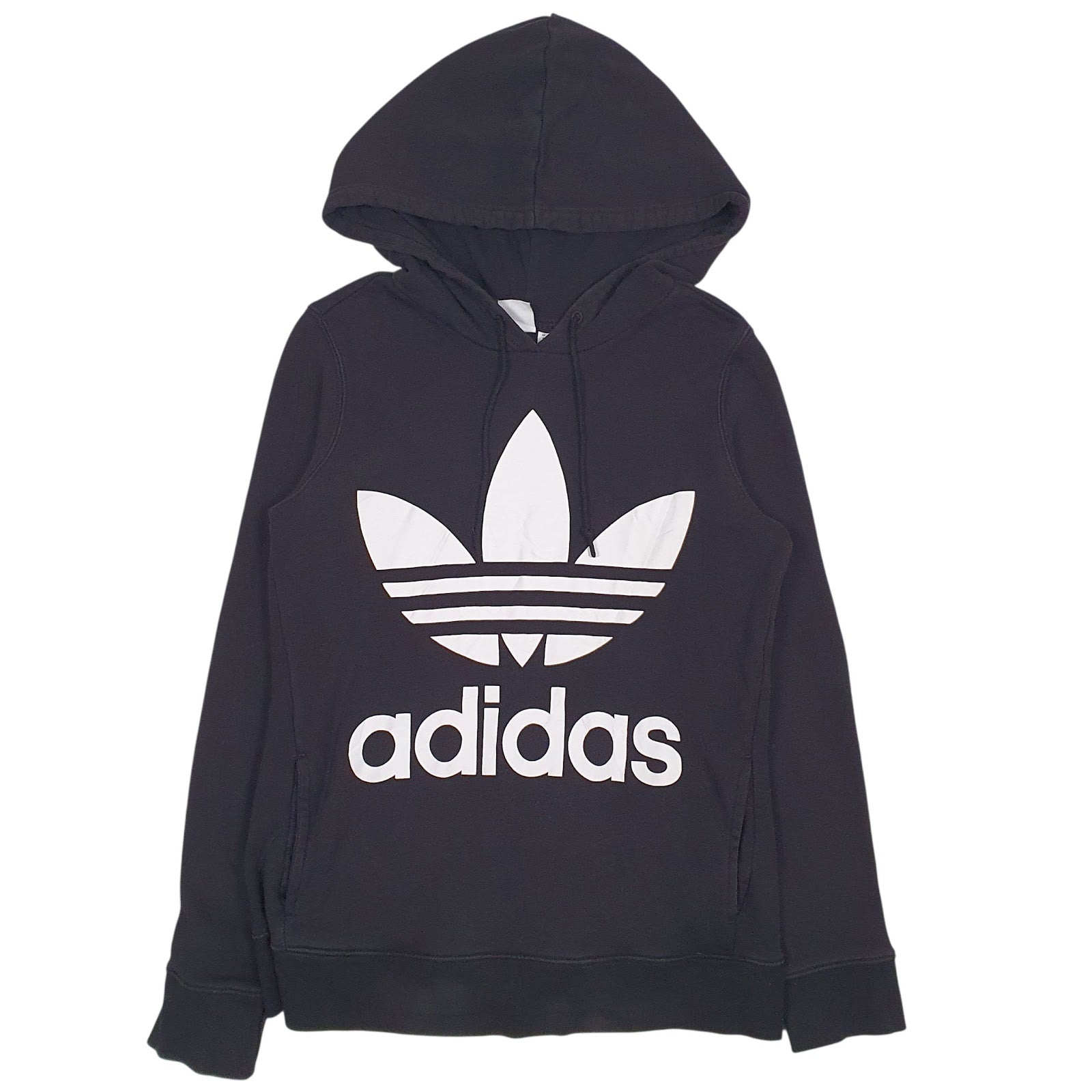 Womens Black Adidas Spellout Hoodie Jumper