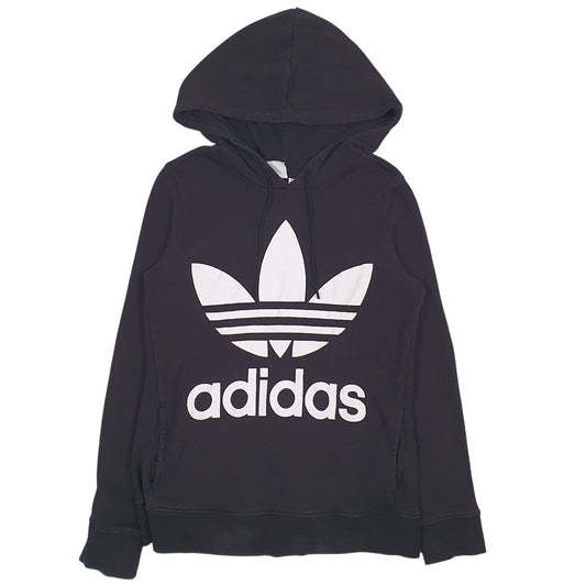 Womens Black Adidas Spellout Hoodie Jumper