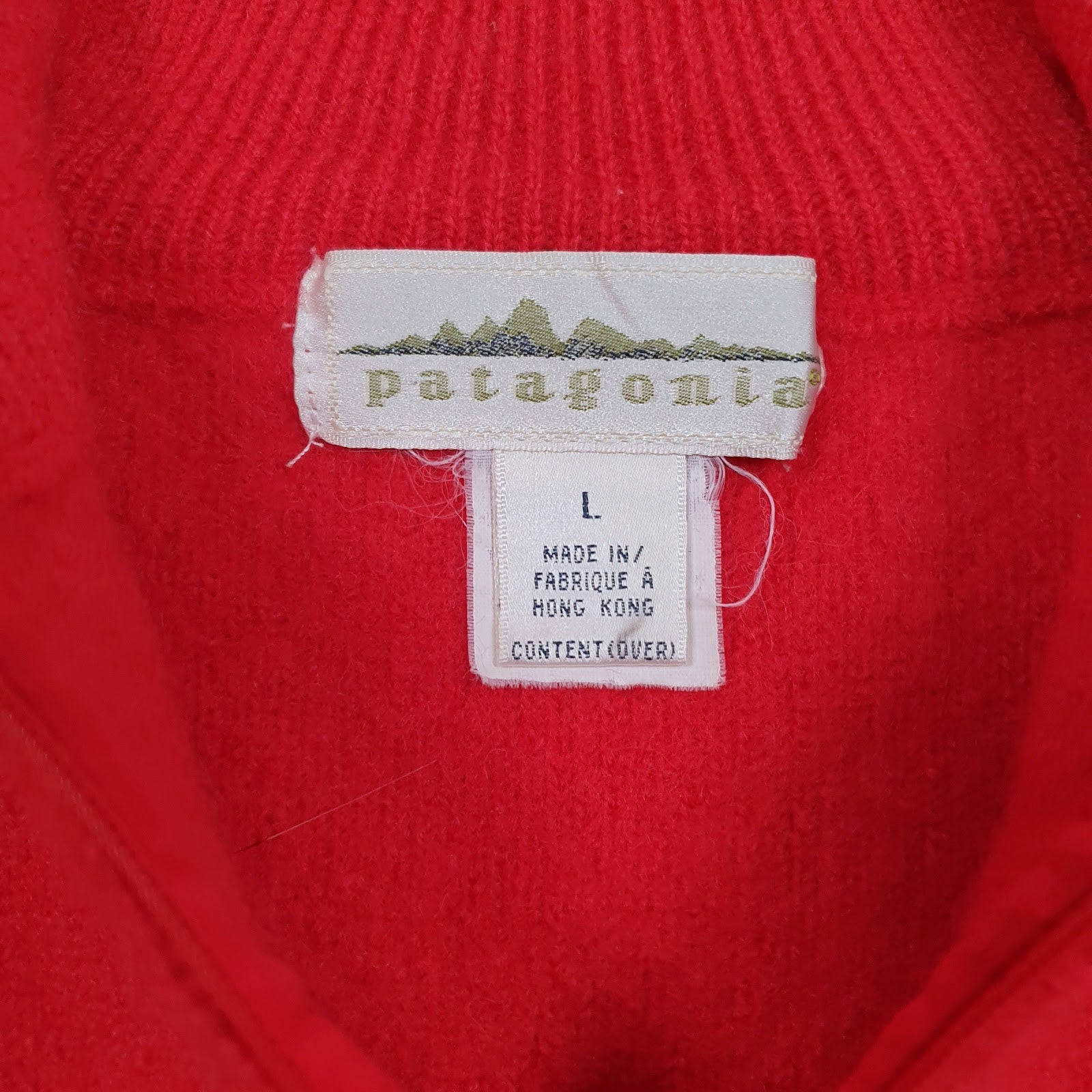 Womens Red Patagonia Vintage 90s Quarter Zip Jumper