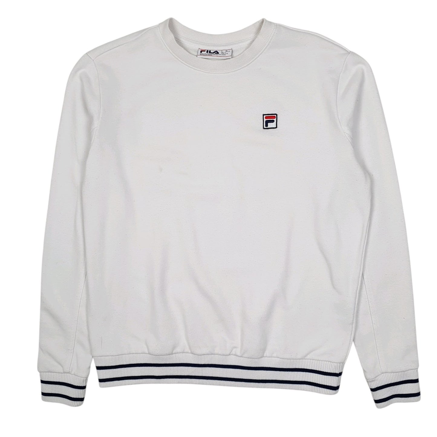 Womens White Fila  Crewneck Jumper