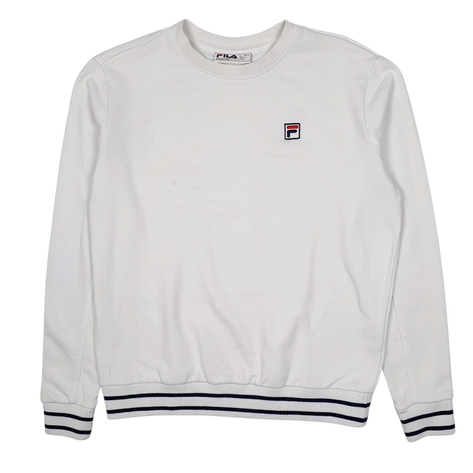 Womens White Fila  Crewneck Jumper