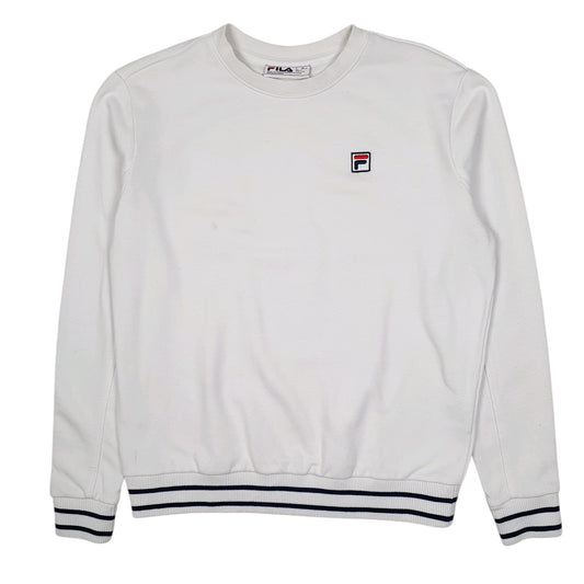 Womens White Fila  Crewneck Jumper
