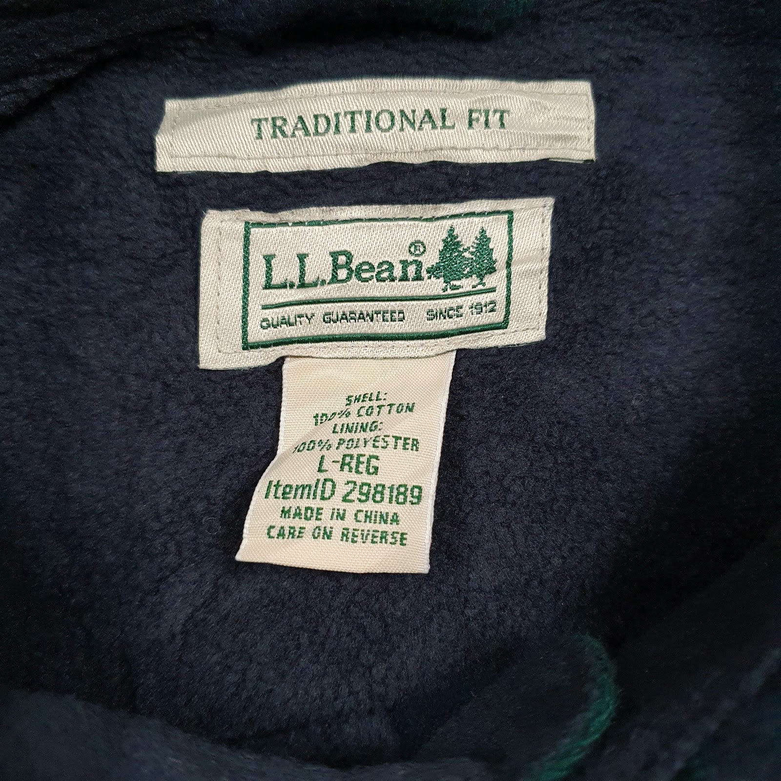Mens Navy L.L.Bean Fleece Lined  Coat