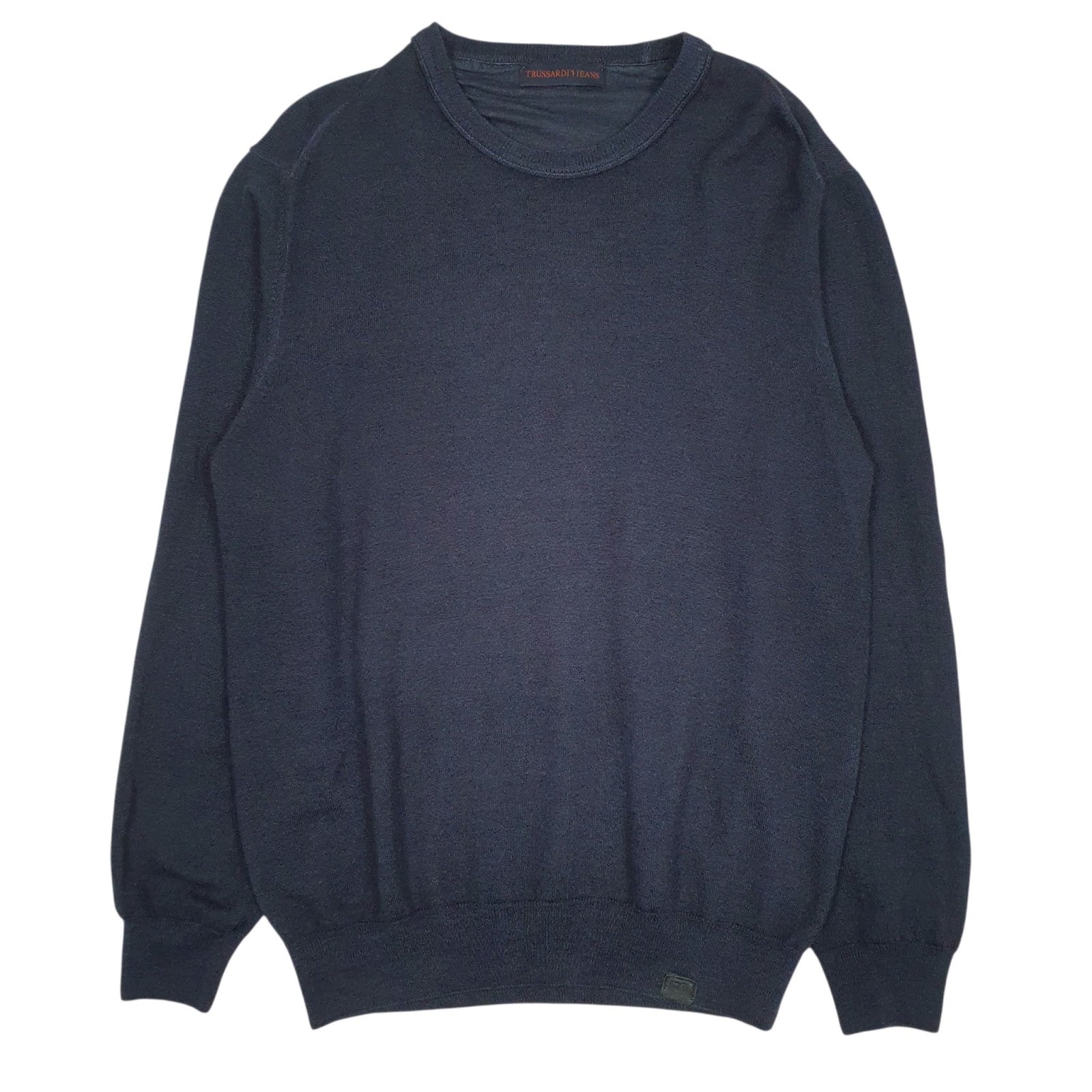 Mens Navy Trussardi Jeans  Crewneck Jumper