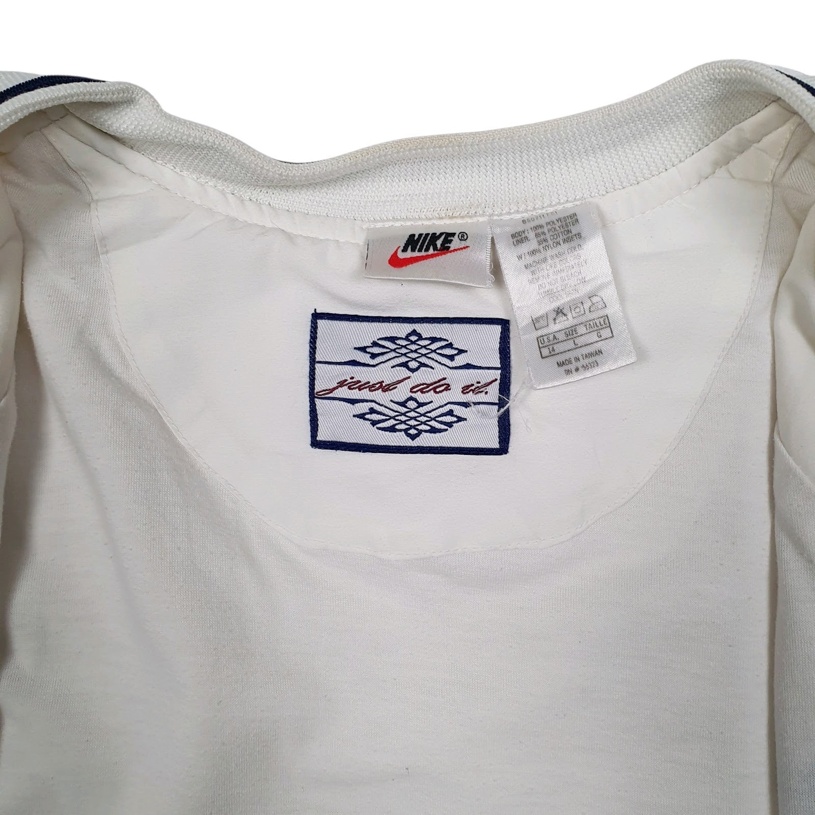 Womens White Nike Vintage 90s Running Hoodie Coat