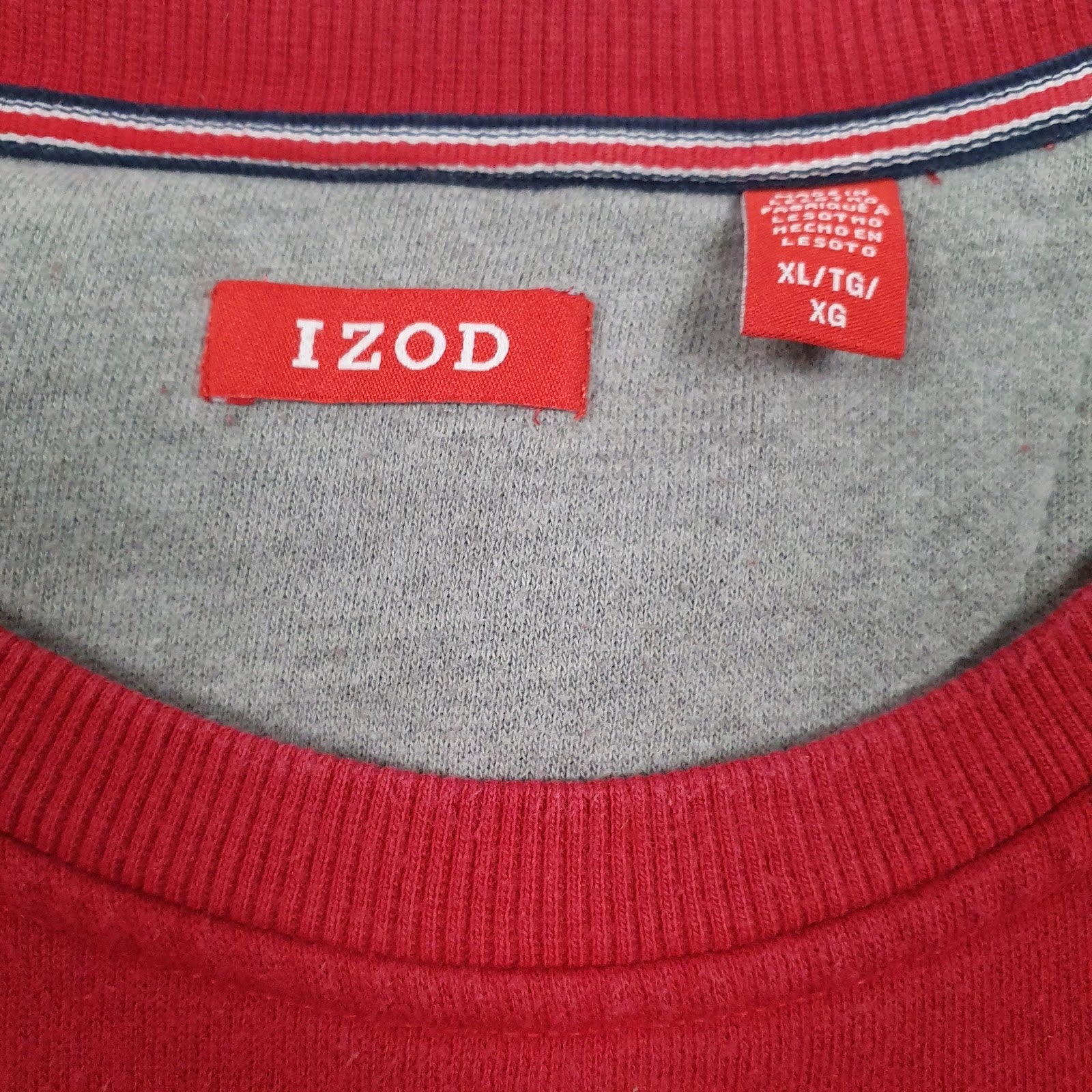 Mens Red Izod  Crewneck Jumper