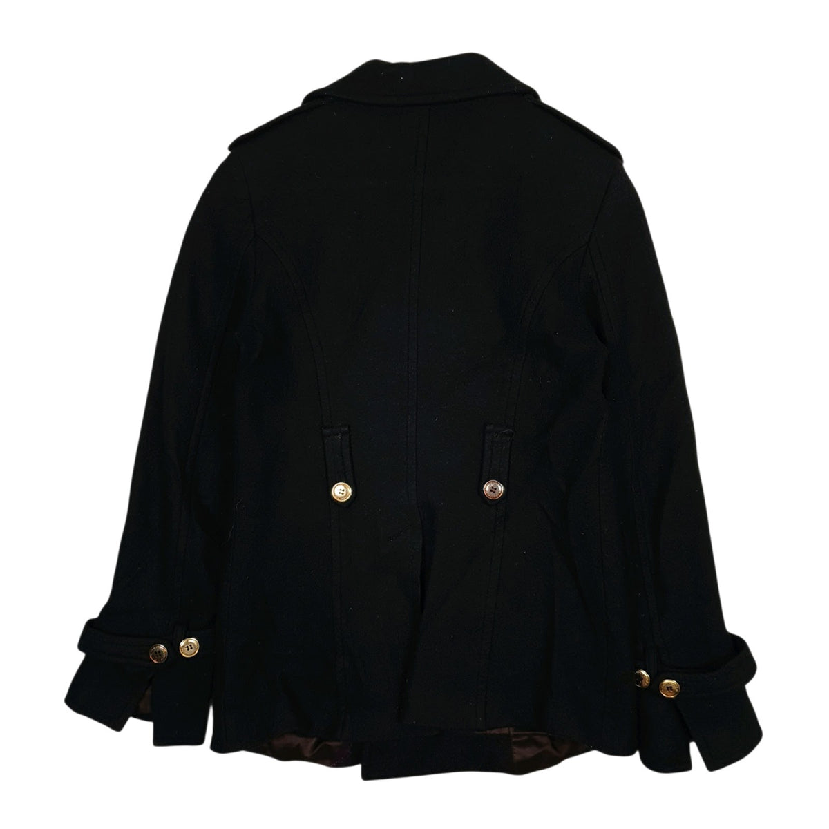Womens Black Rocco Barocco Double Breasted  Coat