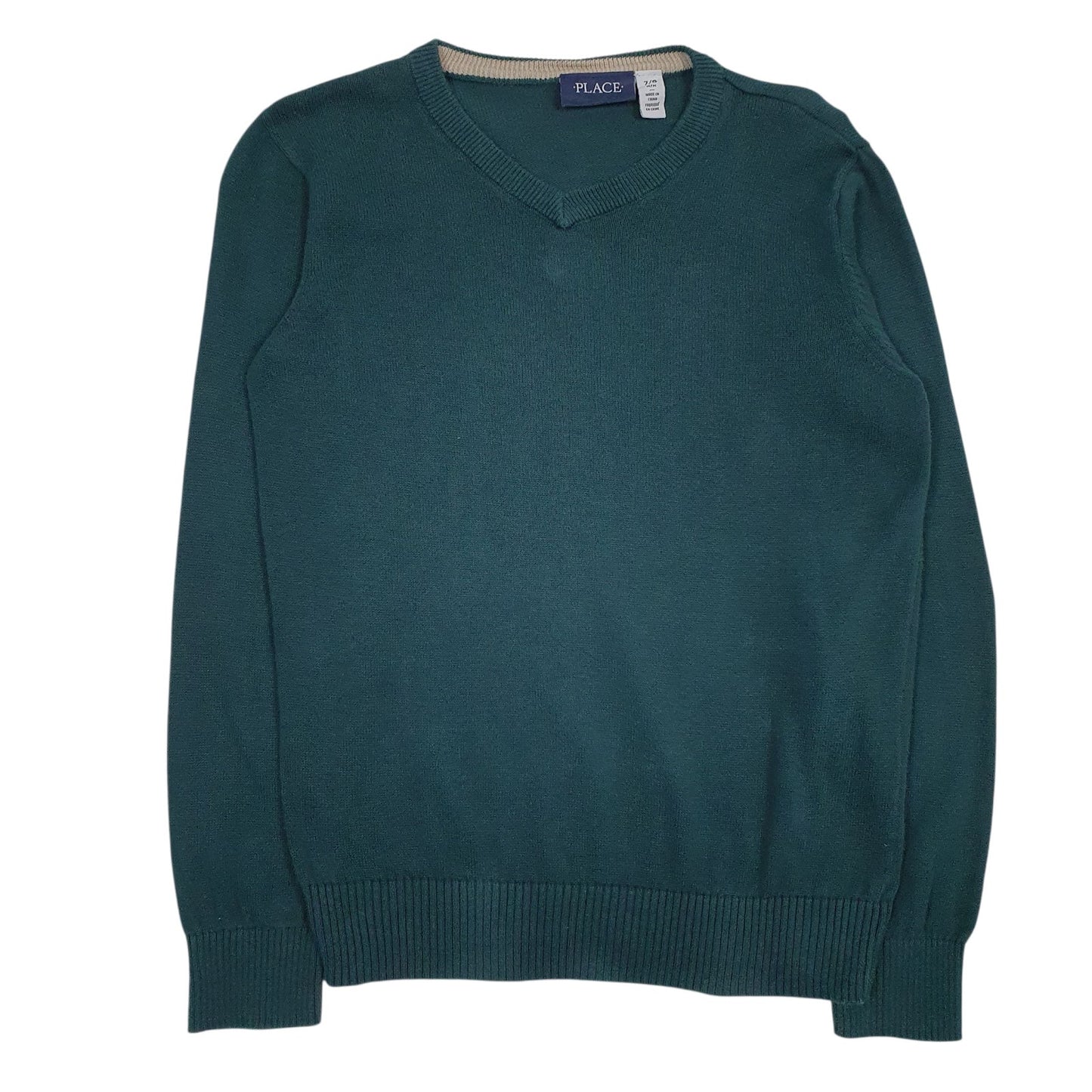 Womens Green Place Lightweight V Neck Jumper