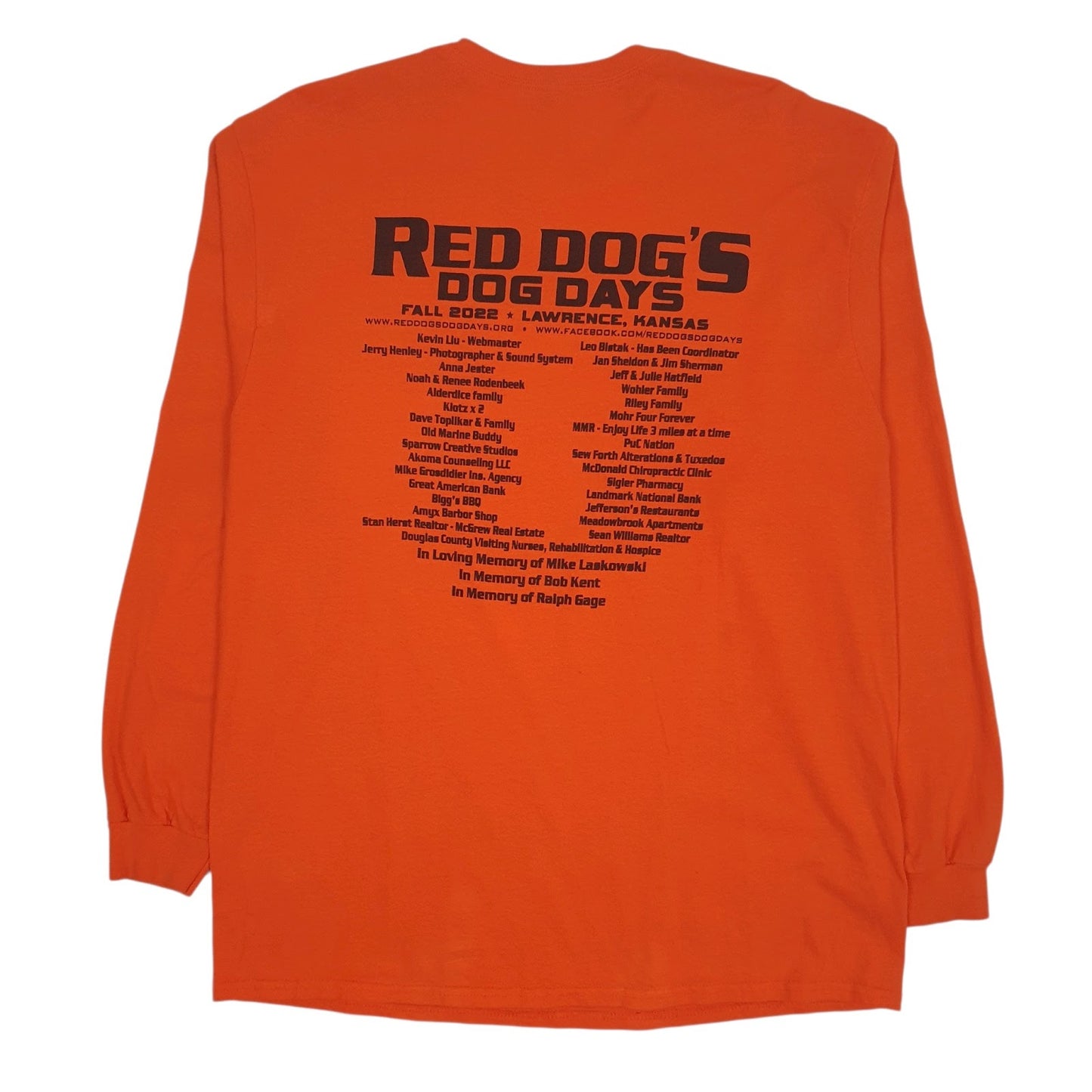 Mens Orange Gildan Red Dog's Dog Days Fall 2022  T Shirt