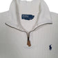 Mens White Polo Ralph Lauren  Quarter Zip Jumper