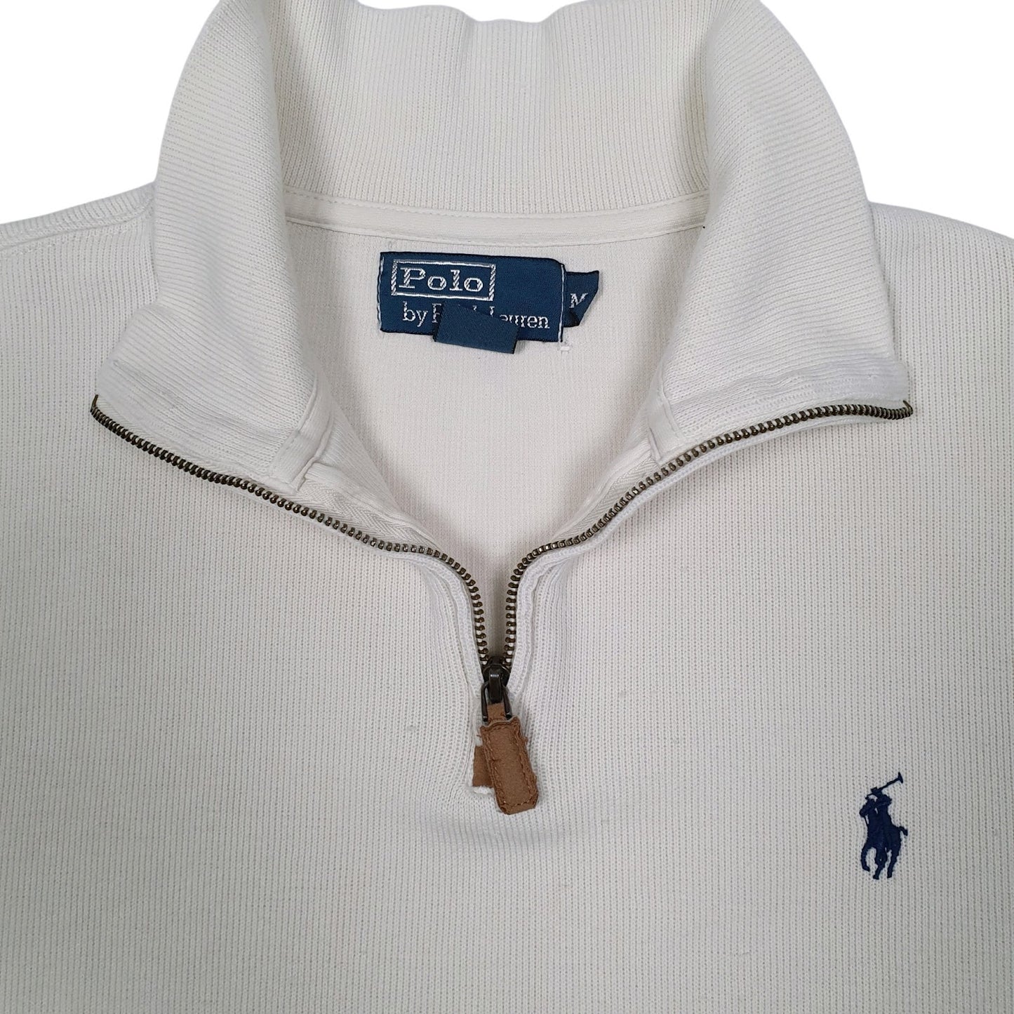 Mens White Polo Ralph Lauren  Quarter Zip Jumper