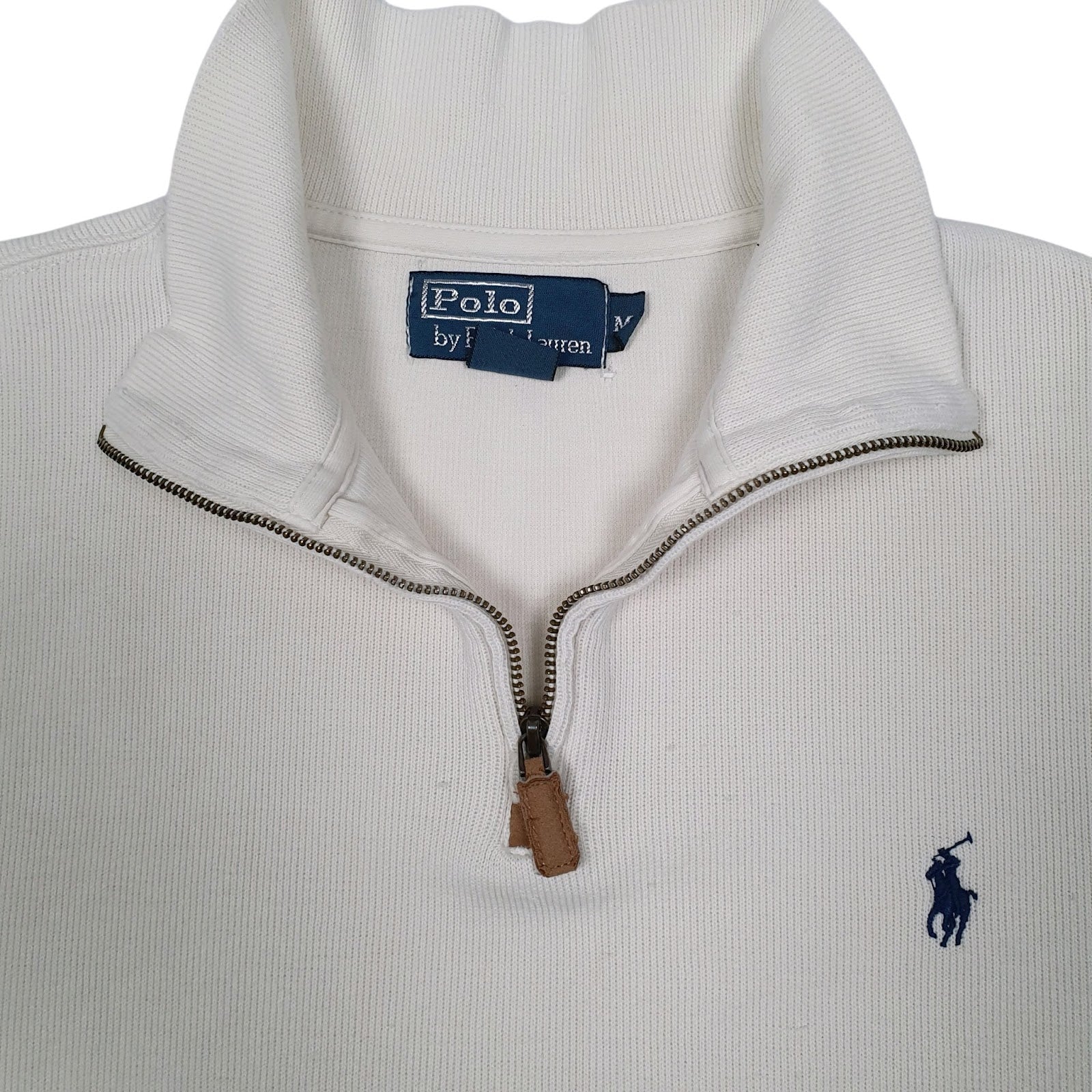 Mens White Polo Ralph Lauren  Quarter Zip Jumper