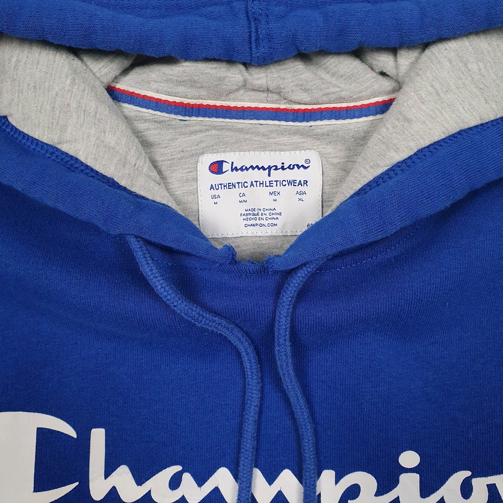Mens Blue Champion  Hoodie Jumper