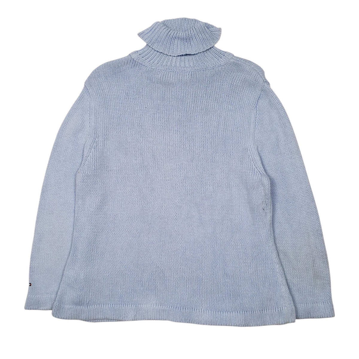 Womens Blue Tommy Hilfiger Knit Turtle Neck Jumper