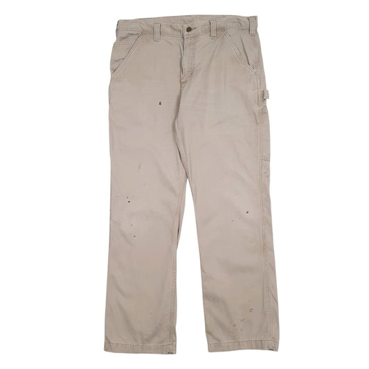 Mens Beige Carhartt Workwear B324 FDK Carpenter Trousers