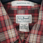 Mens Red L.L.Bean Flannel  Shirt