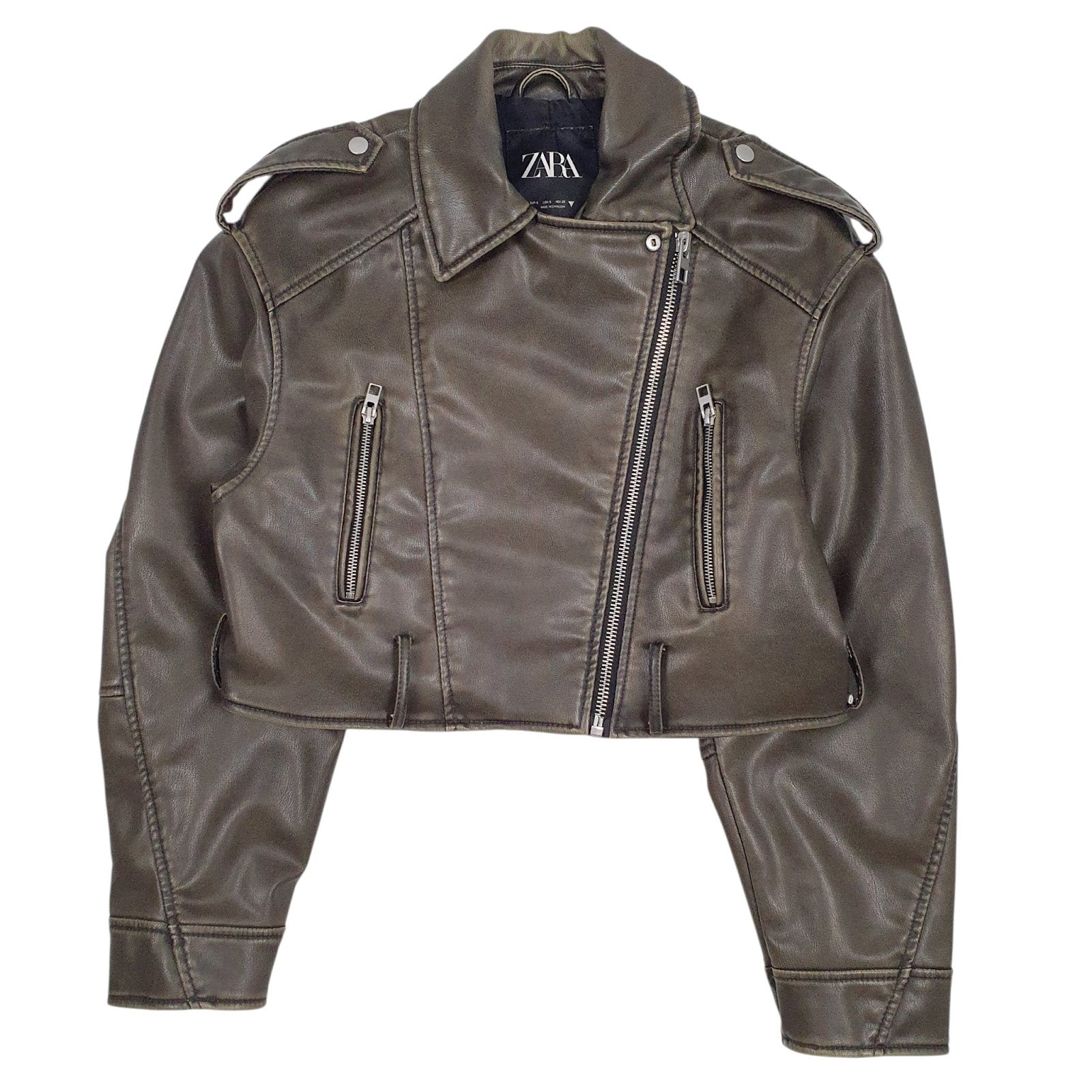 Womens Brown Zara Faux Leather  Coat