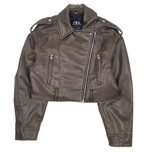 Womens Brown Zara Faux Leather  Coat
