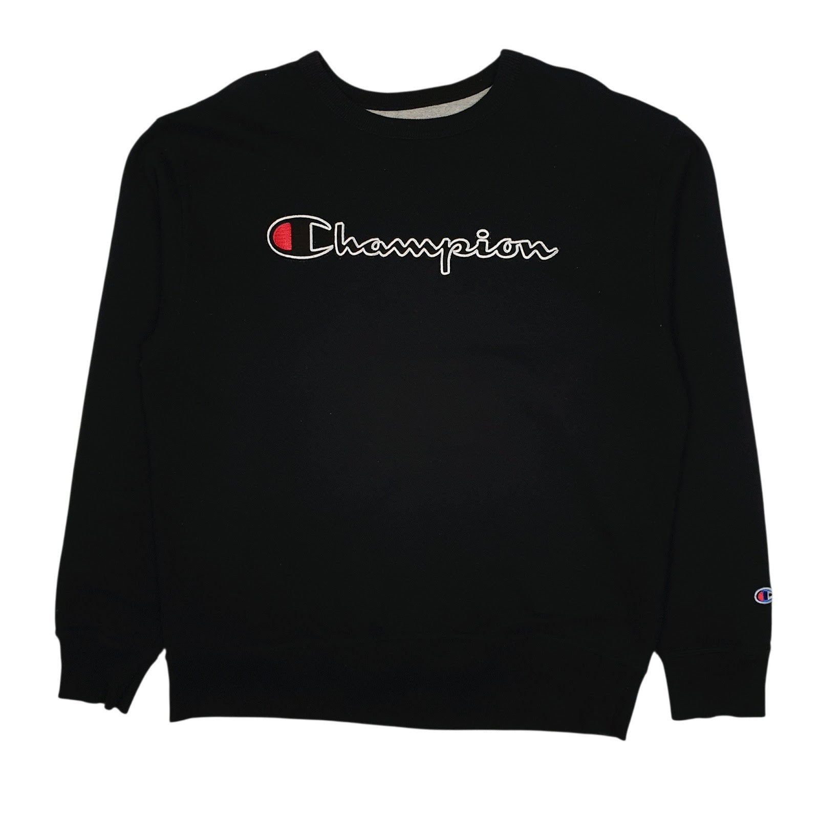 Mens Black Champion  Crewneck Jumper