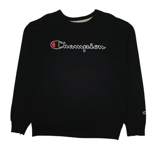Mens Black Champion  Crewneck Jumper