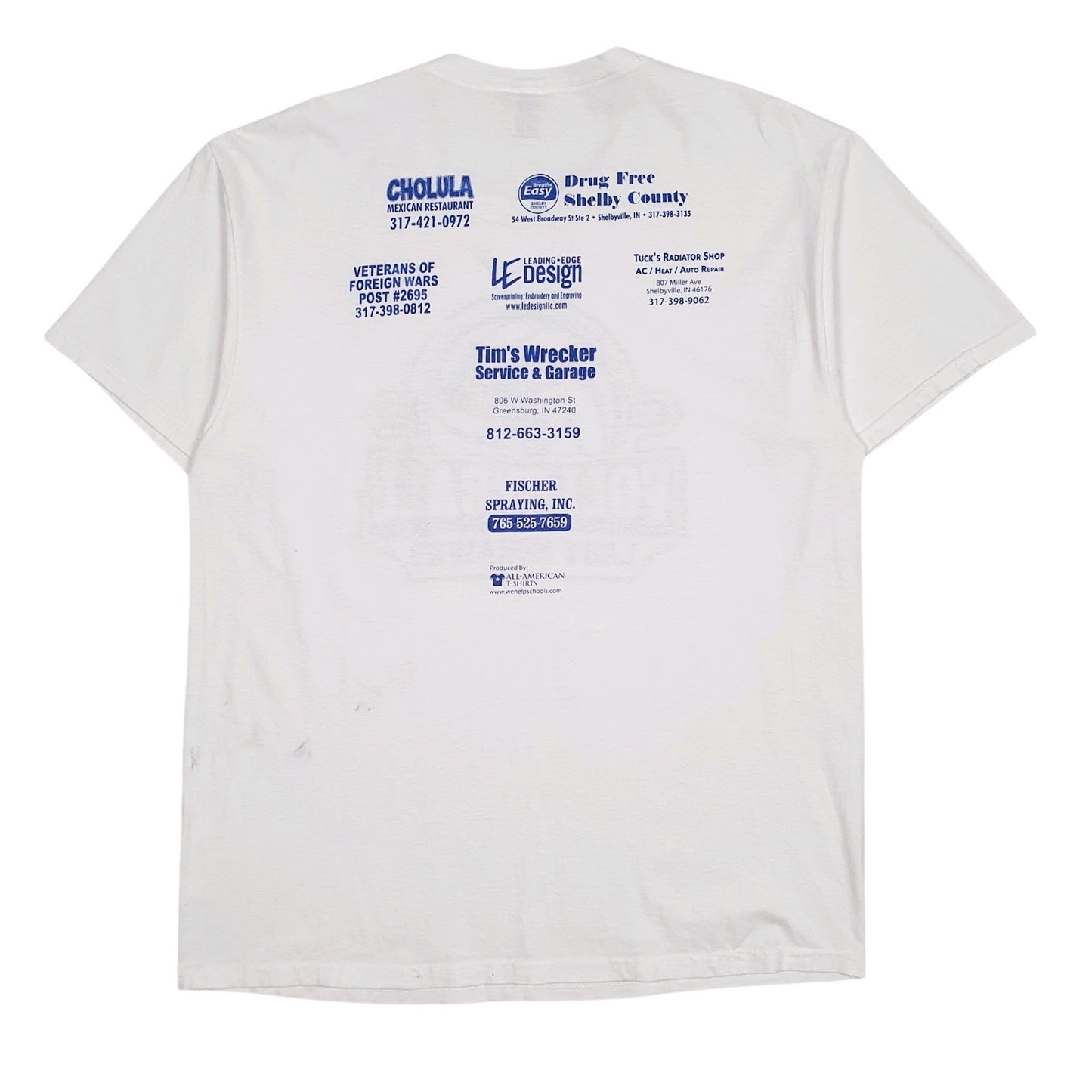 Mens White Fruit Of The Loom Volleyball Lady Mohawks  T Shirt