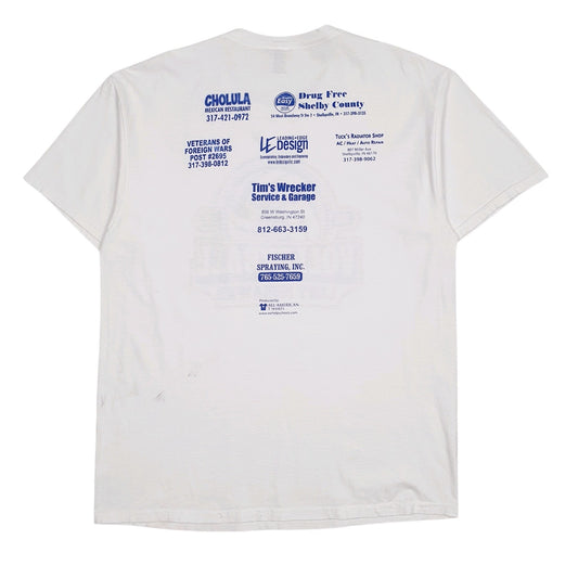 Mens White Fruit Of The Loom Volleyball Lady Mohawks  T Shirt